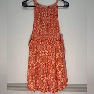 Free People Orange and White Dress